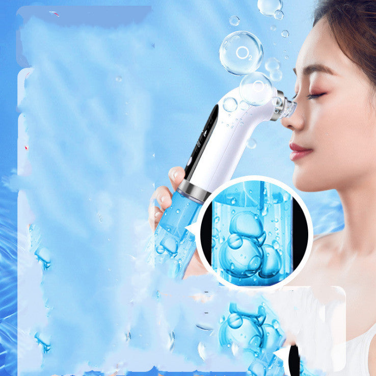 Advanced Small Bubble Hydro Facial Pore Vacuum - 6-in-1 Electric Water-Cycling Blackhead Suction & Skin Refining Instrument