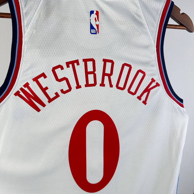 Clippers WESTBROOK #0 White NBA Jerseys